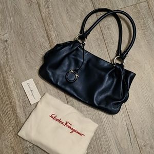 Salvatore Ferragamo pervinca nappa calf purse